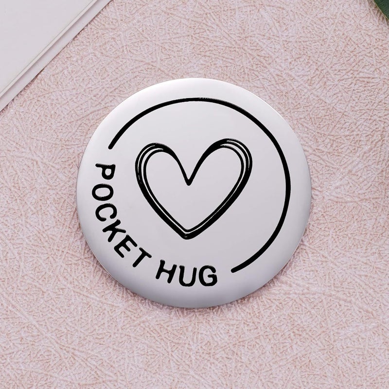 Aesnefe Pocket Hug Token Inspirational Reminder Gifts Mental Health Thinking of You Gift Self Love with PU Leather Keychain - Image 4